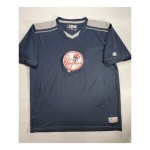 True Fan New York Yankees Logo Navy Blue Shirt Size L